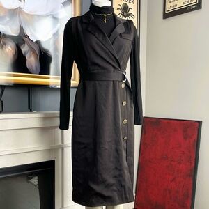 Black Blazer Dress With Belt